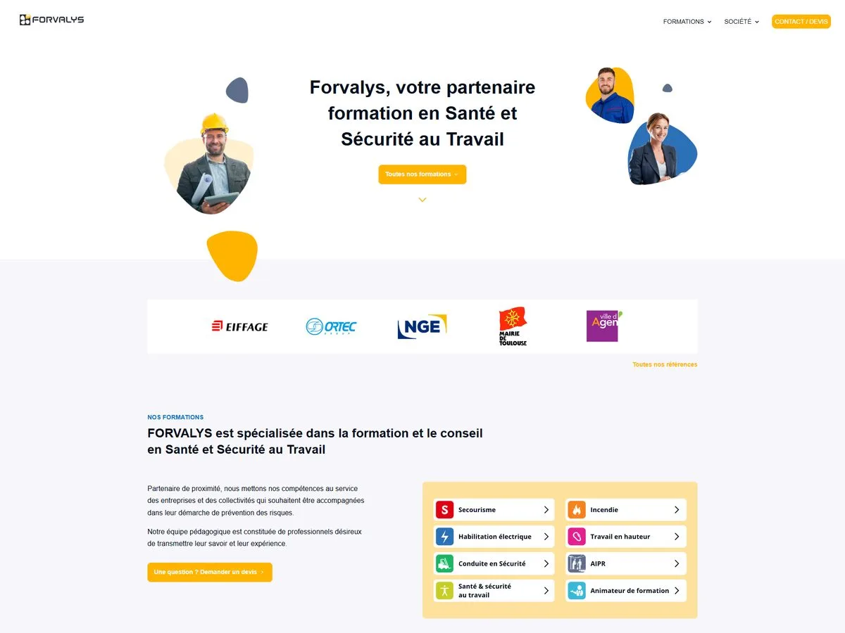 Aperçu du site Forvalys